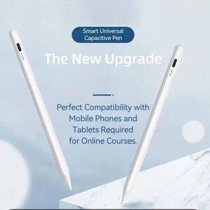 White Capacitive Stylus Pen, Without Box, Good Condition, With Charger